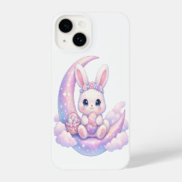 Pastel Moon Bunny iPhone Case – Cute Kawaii Design 14 Hülle