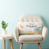Pastel Moon & Palm Eid Mubarak Throw Pillow- eid Lendenkissen (Stuhl )