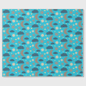 Pastel Moon Stars and Clouds Gift Wrap Geschenkpapier (Flach)