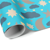 Pastel Moon Stars and Clouds Gift Wrap Geschenkpapier (Rolleneckpunkt)