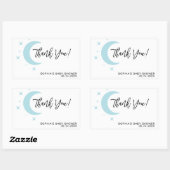 Pastel Moon Stars Kinderdusche Danke Rechteckiger Aufkleber (Blatt)