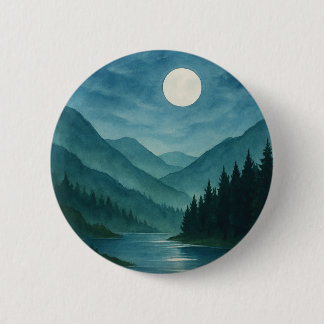 Pastel Moon über Starry Mountain Night Button