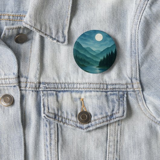 Pastel Moon über Starry Mountain Night Button (Beispiel)