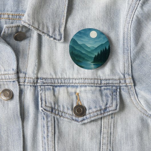 Pastel Moon über Starry Mountain Night Button (Beispiel)