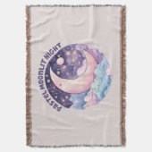 Pastel Moonlit Night - Dreamy Crescent Moon Decke (Vorderseite Vertikal)