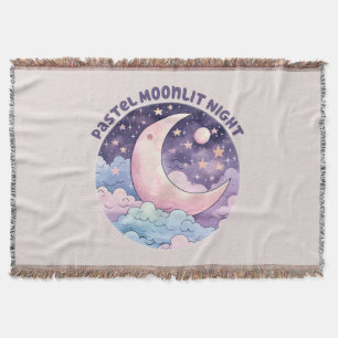 Pastel Moonlit Night - Dreamy Crescent Moon Decke