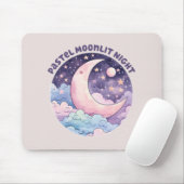 Pastel Moonlit Night - Dreamy Crescent Moon Mousepad (Mit Mouse)