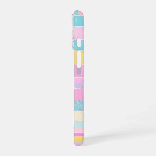 Pastel Mosaic Tile Muster Telefongehäuse iPhone 16 Hülle (Linke Seite)