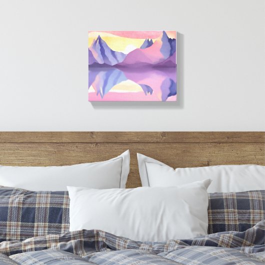 Pastel Mountains | Watercolor Sky Leinwanddruck (Insitu (Schlafzimmer))