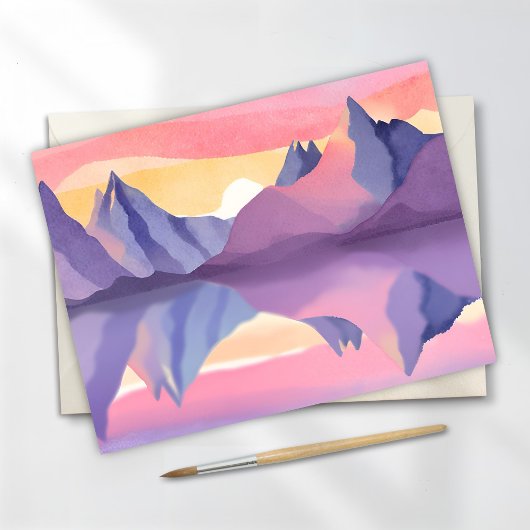 Pastel Mountains | Watercolor Sky Postkarte