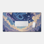 Pastel Mouse Pad, Blue Desk Mat, Kawaii Mouse Pad, Schreibtischunterlage (Tastatur & Maus)