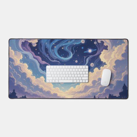 Pastel Mouse Pad, Blue Desk Mat, Kawaii Mouse Pad, Schreibtischunterlage (Tastatur & Maus)
