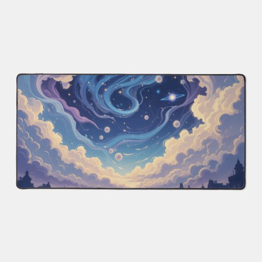 Pastel Mouse Pad, Blue Desk Mat, Kawaii Mouse Pad, Schreibtischunterlage (Vorderseite)