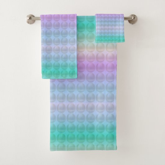 Pastel Multicolor Abstrakt geometrische Formen Badhandtuch Set (Insitu)