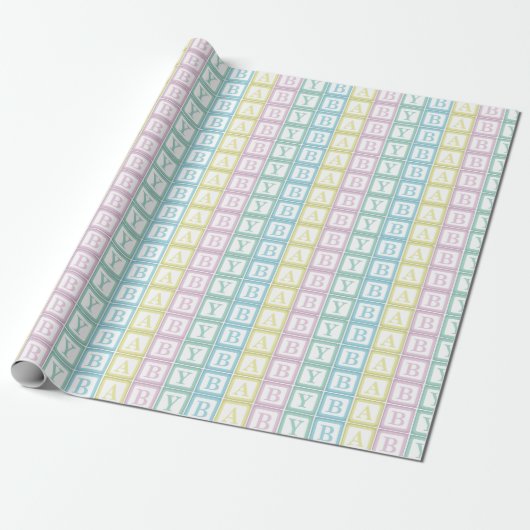 Pastel Multicolor Baby Blocks Wrapping Paper Geschenkpapier (Ungerollt)