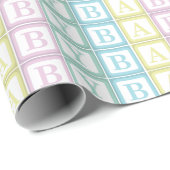Pastel Multicolor Baby Blocks Wrapping Paper Geschenkpapier (Rolleneckpunkt)