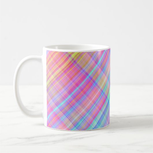 Pastel Multicolor Karierte Tasse (Links)