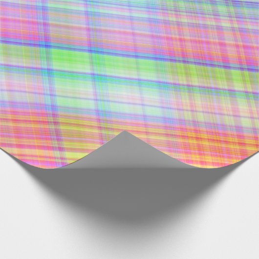 Pastel Multicolor Kariertes Gewebe Geschenkpapier (Ecke)