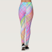 Pastel Multicolor Kariertes Gewebe Leggings (Rückseite)