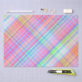 Pastel Multicolor Kariertes Gewebe Seidenpapier (Handwerk)