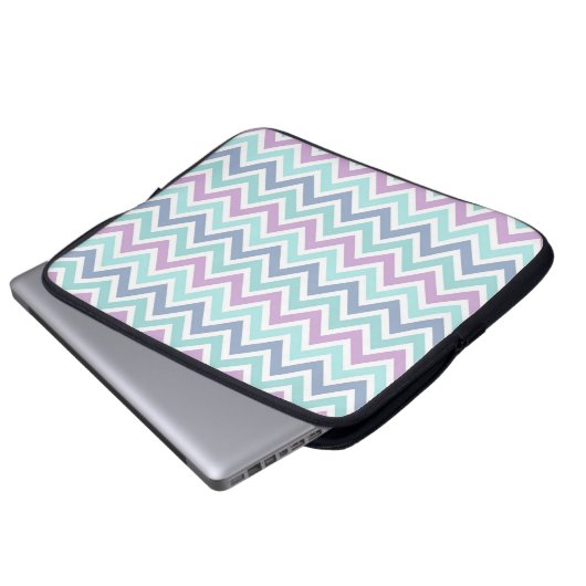Pastel Multicolor Zickzack Muster 2 Laptopschutzhülle (Vorne Knopf)