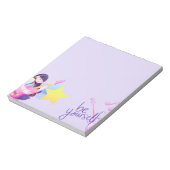 Pastel Music-Themed mit Star & Niedlich Girl Notizblock (Rotiert)