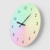 Pastel Mute Gradient Ombre Rainbow Große Wanduhr (Winkel)