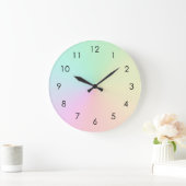 Pastel Mute Gradient Ombre Rainbow Große Wanduhr (Zuhause)