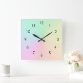 Pastel Mute Gradient Ombre Rainbow Quadratische Wanduhr (Zuhause)