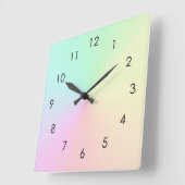 Pastel Mute Gradient Ombre Rainbow Quadratische Wanduhr (Winkel)