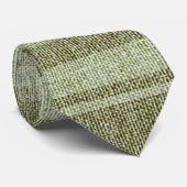 Pastel Mute Green Streifen Linen Burlap Textur Krawatte (Gerollt)