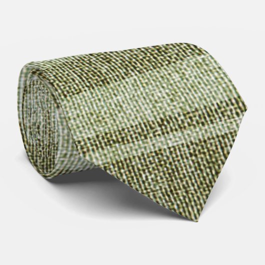 Pastel Mute Green Streifen Linen Burlap Textur Krawatte (Gerollt)