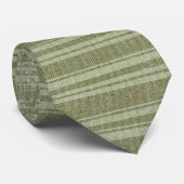 Pastel Muted Green Stripes Linen Burlap Textur 2a Krawatte (Gerollt)