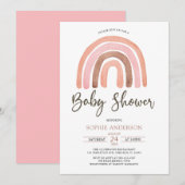Pastel Muted Tones Boho Rainbow Baby Shower Einladung (Vorne/Hinten)