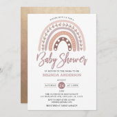 Pastel Muted Tones Boho Rainbow Baby Shower Einladung (Vorne/Hinten)