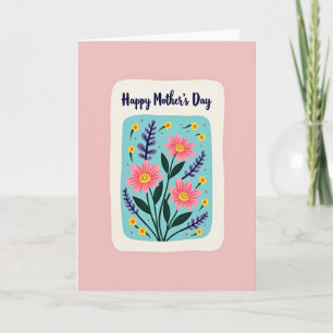 Pastel Muttertags-Blumenkarte Karte