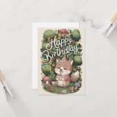 Pastel Mystical Wolf Digital Geburtstag Karte (Vorderseite/Rückseite Beispiel)