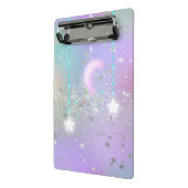 Pastel Nachthimmel leuchtender Mond Star Glitzer n Mini Klemmbrett (Gewinkelt2)