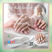 Pastel Nail Salon Elegant Hands Pink Manicure Text Fensteraufkleber (Blatt 3)
