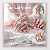 Pastel Nail Salon Elegant Hands Pink Manicure Text Fensteraufkleber (Blatt)
