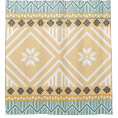 Pastel Native Fabric Seamless Pattern, Thai Nativ Duschvorhang (Vorderseite)