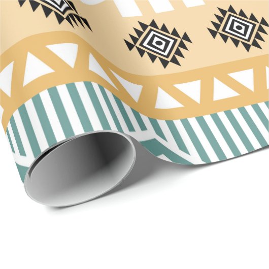 Pastel Native Fabric Seamless Pattern, Thai Nativ Geschenkpapier (Rolleneckpunkt)