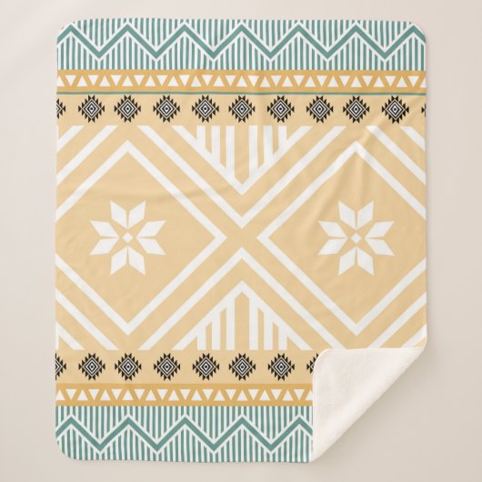 Pastel Native Fabric Seamless Pattern, Thai Nativ Sherpadecke (Vorderseite)