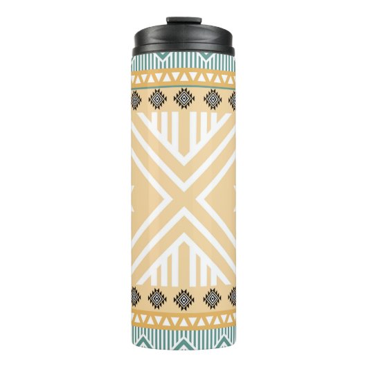 Pastel Native Fabric Seamless Pattern, Thai Nativ Thermosbecher (Vorderseite)