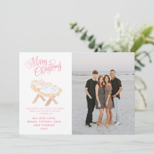 Pastel Nativity | Baby Jesus in a Manger (Stehend Vorderseite)