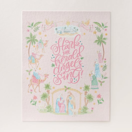 Pastel Nativity Folded Christmas Card Puzzle (Vertikal)