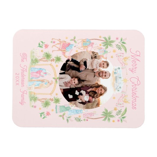 Pastel Nativity Folded Photo Magnet (Horizontal)
