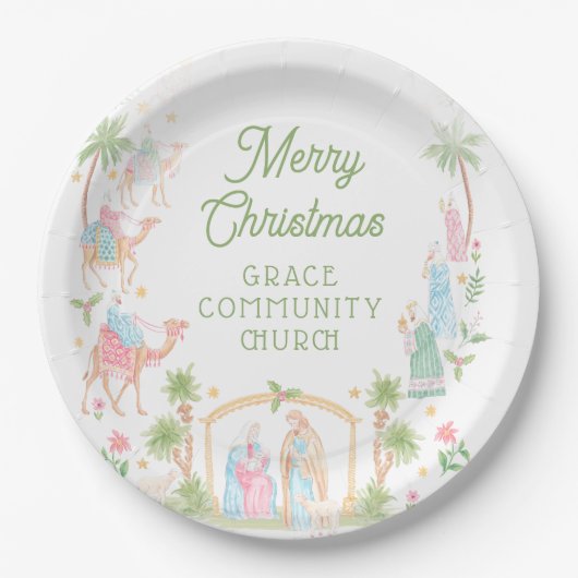 Pastel Nativity Frame Pappteller (Vorderseite)