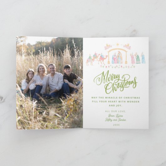 Pastel Nativity | Glory to Newborn King | Photo Karte (Innenseite)