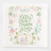 Pastel Nativity | Glory to the Newborn King Serviette (Vorderseite)